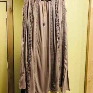 Sahalie tan maxi skirt Sz Large Tan/taupe Southwest,Boho